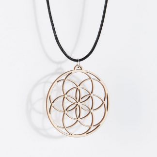 Seed of Life necklace birch wood