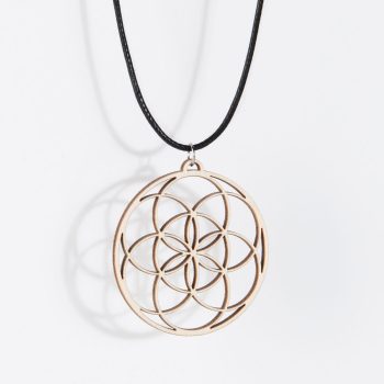 Seed of Life necklace birch wood